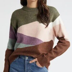 Intarsia Colorblock Sweater, Treasure & Bond, Size S